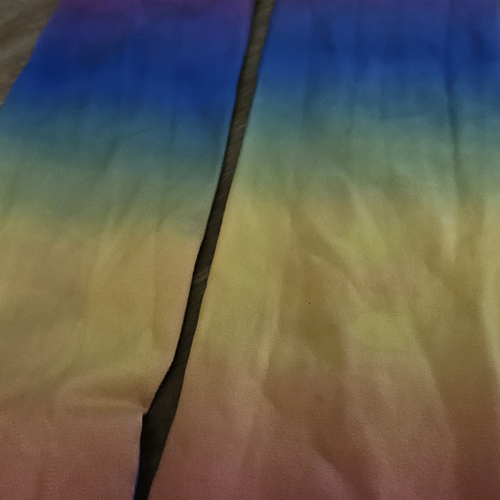 NWOT Rainbow Tie-Dye Cutout Leggings Womens Rainbow Tights Footless Tights - Picture 6 of 6